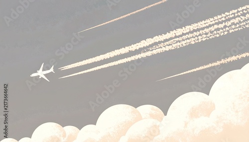 飛行機と雲