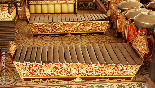Bild auf Leinwand Gamelan: a sacred heirloom and traditional musical instrument of the Yogyakarta Sultanate, Indonesia