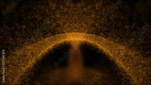 Futuristic glowing wave of moving glowing particles. Abstract background 4k seamless loop. 