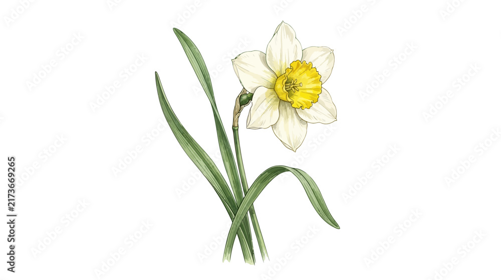 Fototapeta premium Isolated Daffodil Flower Illustration