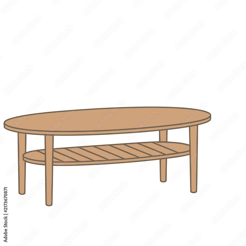 Fototapeta premium Oval coffee table with shelf