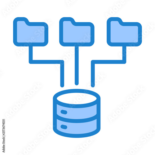Картината върху платно Data Integration Icon - Blue Style