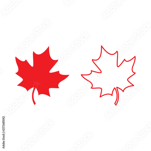 maple leaf logo icon illustration.canadian maple logo icon illustration