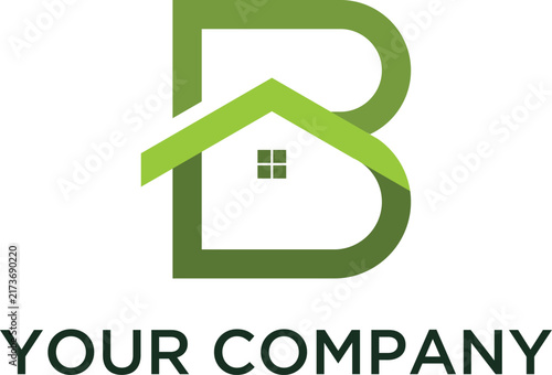 Letter B house logo