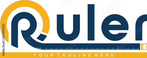 Vector logo design of a carpenter's ruler