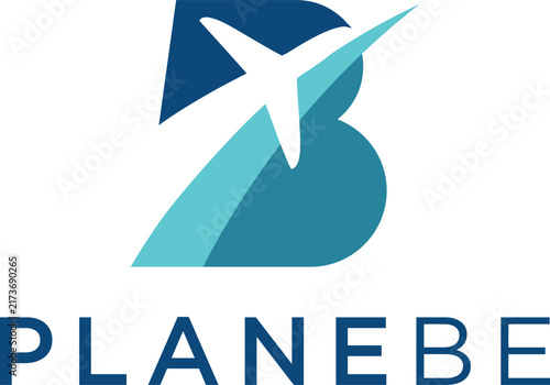 Airplane letter B logo design