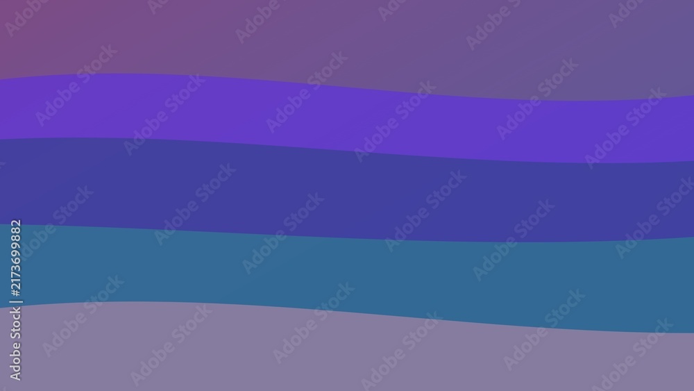 Obraz premium Abstract Wavy Background with Horizontal Purple and Blue Layers of Curved Flowing Lines in Flat Style