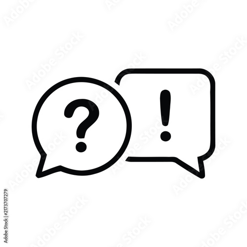 Question mark and exclamation point speech bubble
