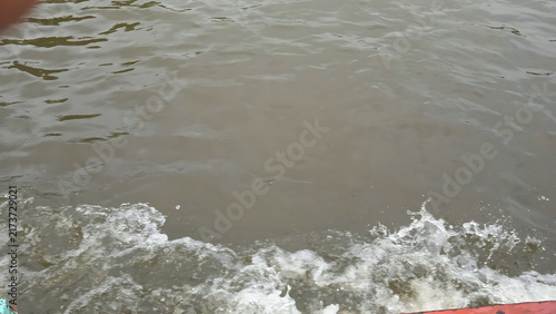 water flowing into the river