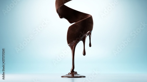 Cinta brillante de chocolate derretido cayendo