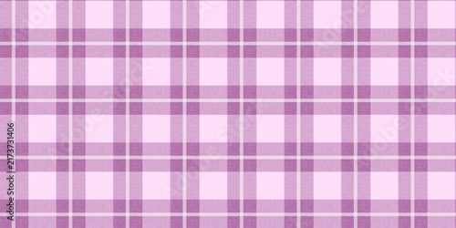 Seamless purple plaid gingham pattern background. Vichy pattern for spring or summer design. Lavender tartan pattern. Ideal for picnic tablecloths, fabric, or paper design.