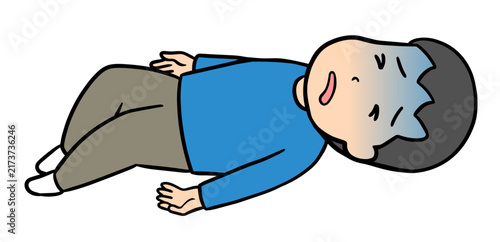 体調不良で倒れている男性