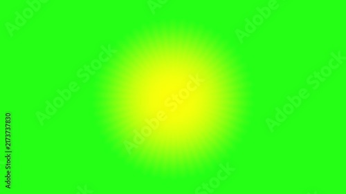 Soft yellow glowing light flare aura on green screen