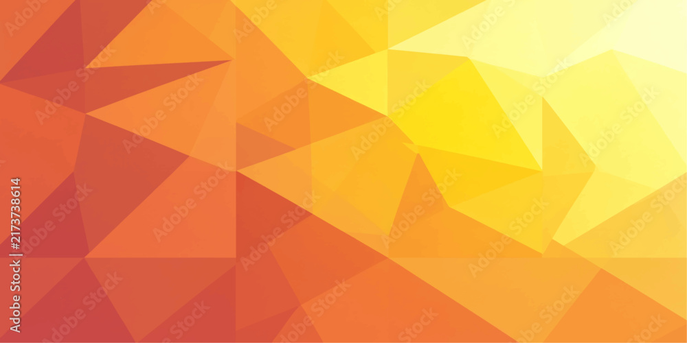 Fototapeta premium Abstract low poly geometric background with vibrant orange yellow red triangular mesh wallpaper pattern
