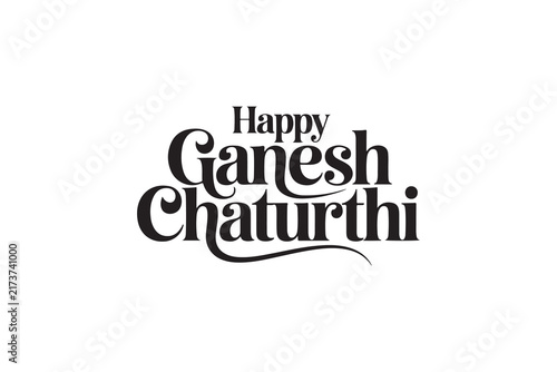 фотографія Happy Ganesh Chaturthi Typography