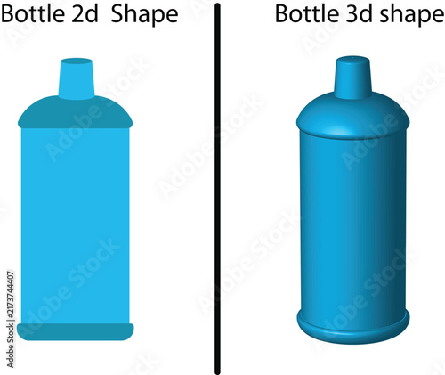 Bottle 2d & 3d Shape Eps, New 3d Bottle Design With 2d Shape File Eps