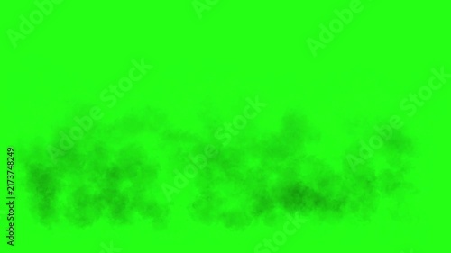 Dark black smoke rising on green screen chroma key