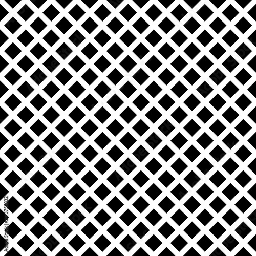 Black and White Diamond Lattice Seamless Geometric Pattern