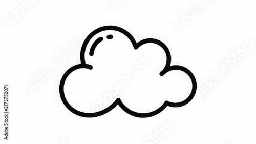 Obraz na płótnie Simple cloud icon outline isolated on white background