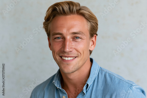 The man in the light blue shirt