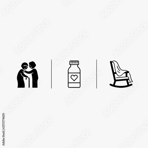 Elderly Care and Wellness Icons