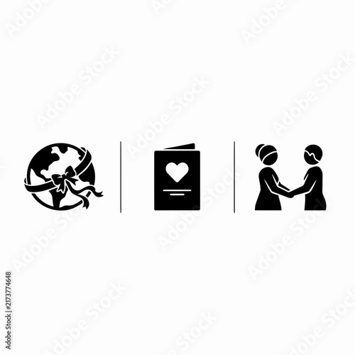 Love and Global Connection Icons