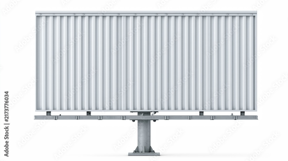 Naklejka premium Large empty billboard mockup on white background
