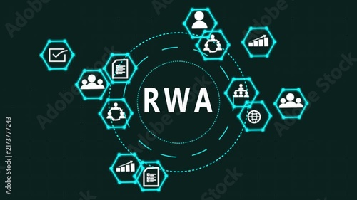 RWA concept. Finacial success concept on virtual screen. Business, technology, internet and networking concept.3d illustration