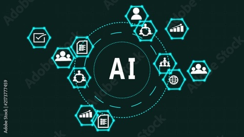 AI concept. Finacial success concept on virtual screen. Business, technology, internet and networking concept.3d illustration