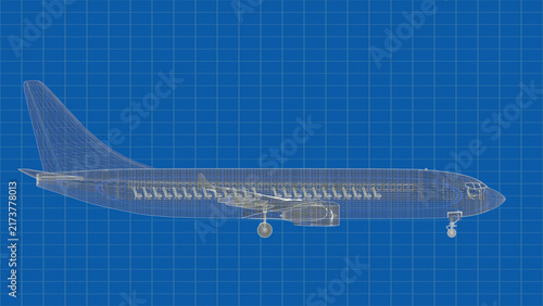 Airplane Blueprint Side View