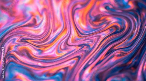 Abstract colorful liquid swirl pattern in vibrant neon.