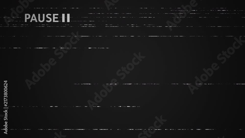 Pause vhs video tape with scratches and dust effect vintage film old tape, noise from analog TV, retro vintage old film overlay