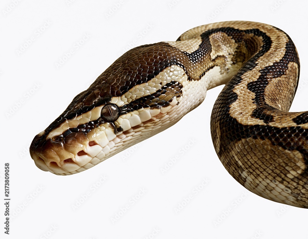 Fototapeta premium Closeup portrait of a python snake head on