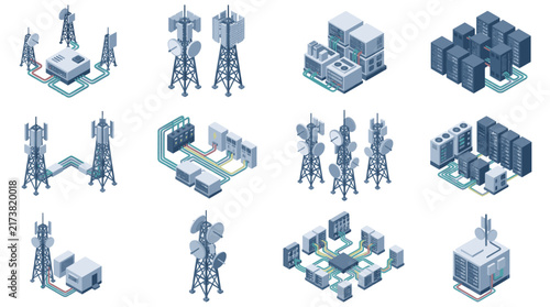 Isometric Telecommunications Network Infrastructure Design.