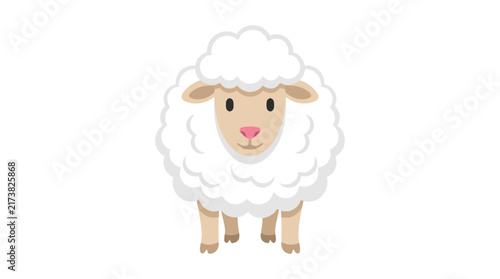 Картината върху платно Cute Black Sheep Cartoon Isolated