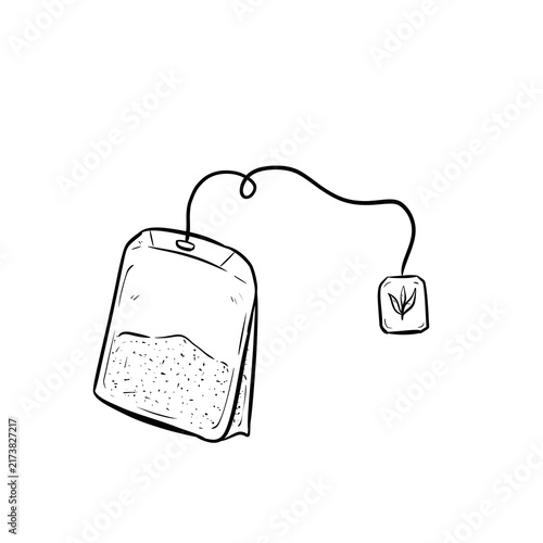 tea bag digital drawing illustration isolated