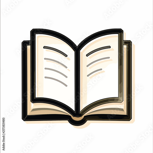 Open book with blank pages isolated on transparent background education and reading concept