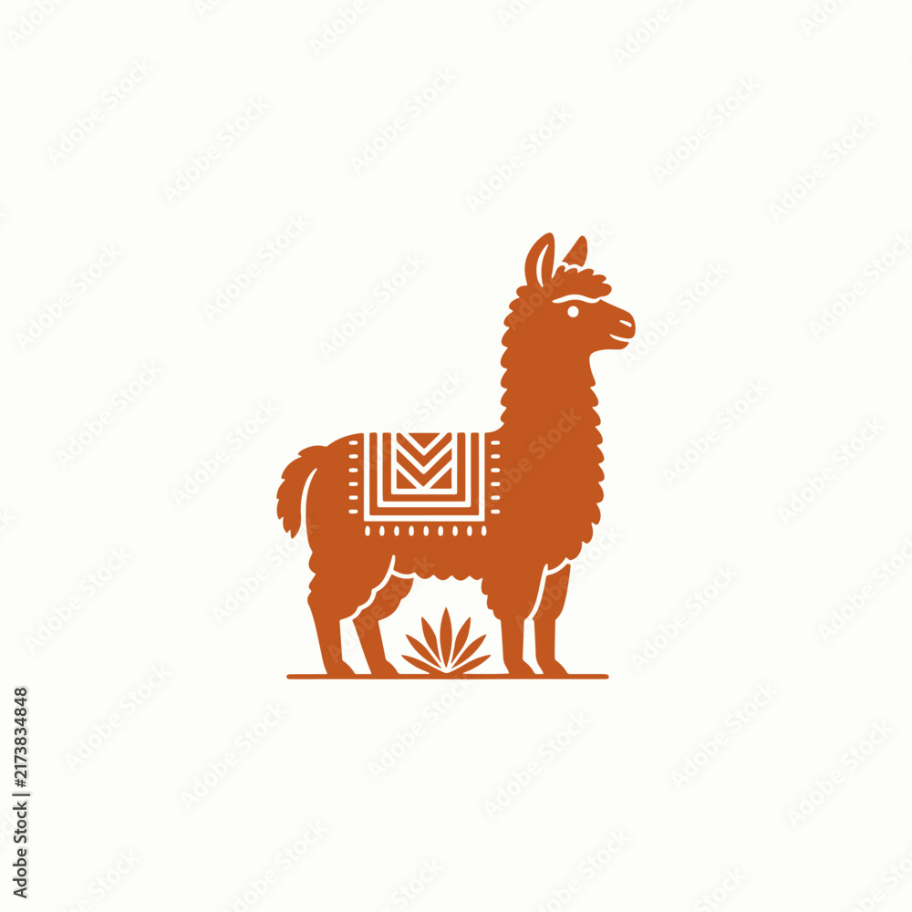 Naklejka premium Modern Llama Logo