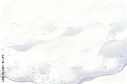 Foamy White Liquid Texture with Bubbles