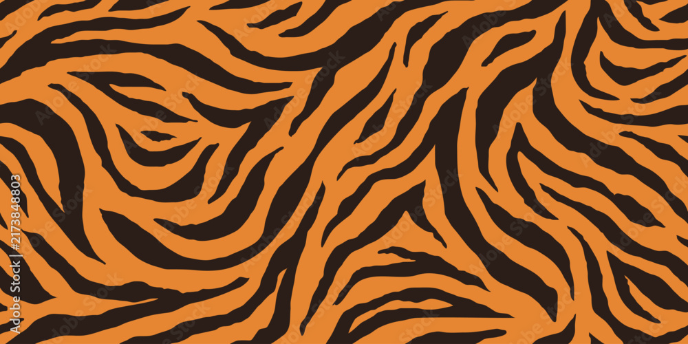 Fototapeta premium Seamless pattern with tiger stripes. Animal print.