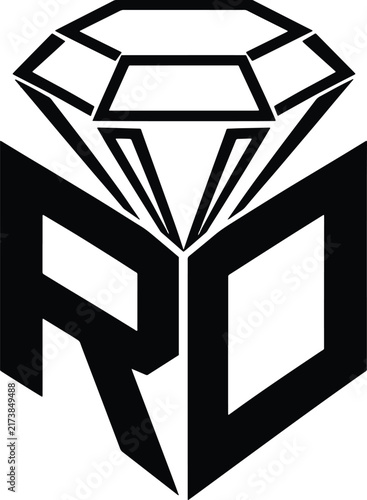 Luxury Diamond Monogram Logo, Geometric Jewelry Icon with Faceted Gemstone, Premium Elegant Emblem and Modern Isometric Vector Design