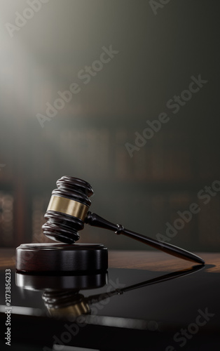 Legal Concept: judge's gavel hammer as a symbol of law and order