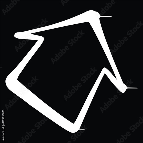 Abstract White Brush Stroke Design Isolated on Black Background