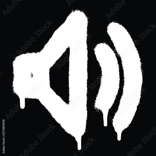 White Speaker with Sound Waves Music and Audio Icon Illustration