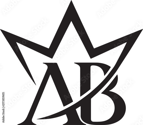 Luxury AB Crown Monogram Logo, Elegant Geometric Royal Emblem, Premium Fashion Brand Symbol, Modern Minimalist Vector Design with Crown and Initial Letters