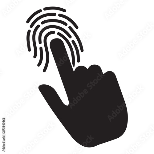 Fingerprint Touch Screen Hand Icon