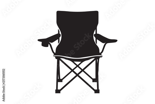 Portable Camping Chair Black Silhouette