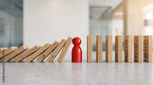 Leadership network concept with central person connected to teams representing management, collaboration and organizational influence