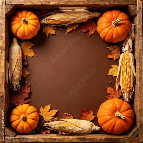 autumn halloween border featuring pumpkins and maple leaves