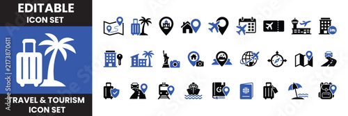 Colorful flat icon set with common symbols and shapes on a white background